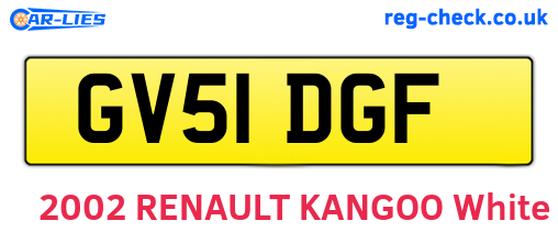 GV51DGF are the vehicle registration plates.