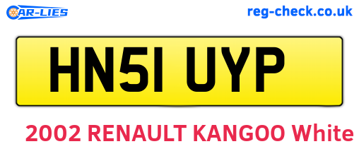 HN51UYP are the vehicle registration plates.