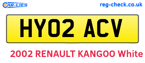 HY02ACV are the vehicle registration plates.