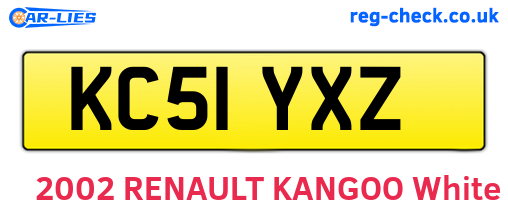 KC51YXZ are the vehicle registration plates.