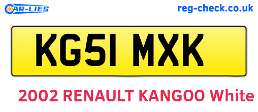 KG51MXK are the vehicle registration plates.