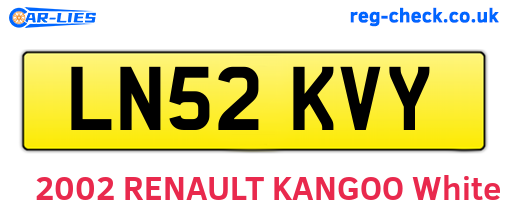 LN52KVY are the vehicle registration plates.