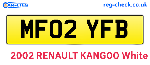 MF02YFB are the vehicle registration plates.