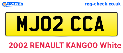 MJ02CCA are the vehicle registration plates.
