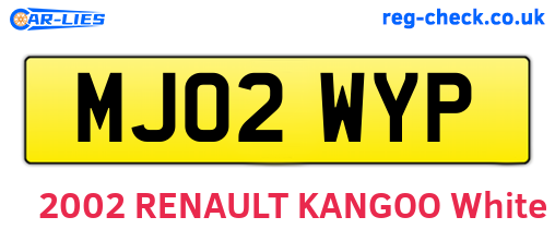 MJ02WYP are the vehicle registration plates.