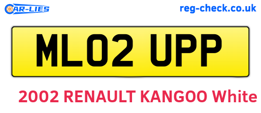 ML02UPP are the vehicle registration plates.