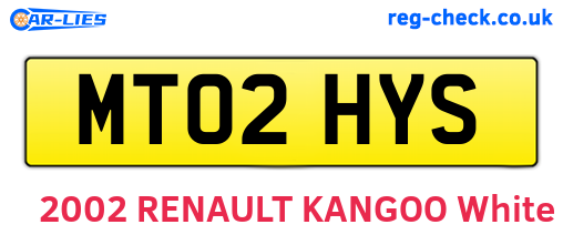 MT02HYS are the vehicle registration plates.