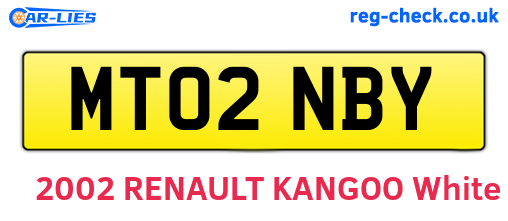 MT02NBY are the vehicle registration plates.