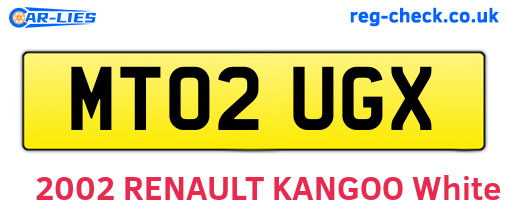MT02UGX are the vehicle registration plates.