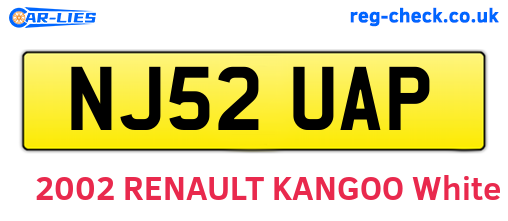 NJ52UAP are the vehicle registration plates.