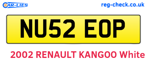 NU52EOP are the vehicle registration plates.