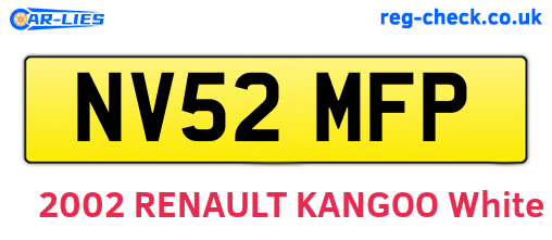 NV52MFP are the vehicle registration plates.