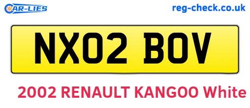 NX02BOV are the vehicle registration plates.
