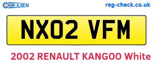 NX02VFM are the vehicle registration plates.