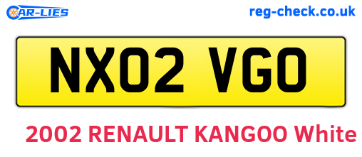NX02VGO are the vehicle registration plates.