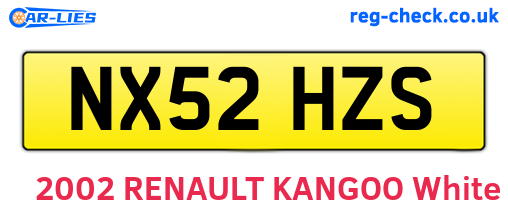 NX52HZS are the vehicle registration plates.