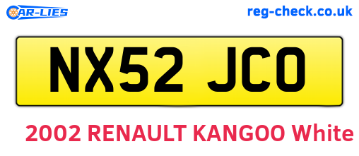 NX52JCO are the vehicle registration plates.