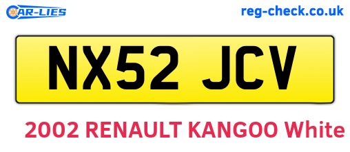 NX52JCV are the vehicle registration plates.