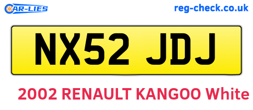 NX52JDJ are the vehicle registration plates.