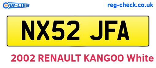 NX52JFA are the vehicle registration plates.