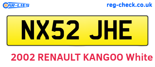 NX52JHE are the vehicle registration plates.