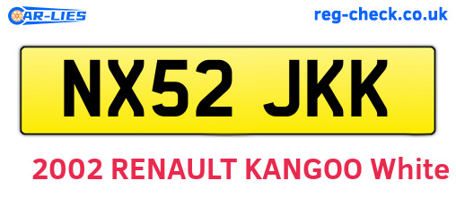 NX52JKK are the vehicle registration plates.