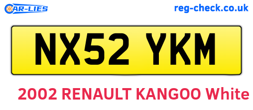 NX52YKM are the vehicle registration plates.