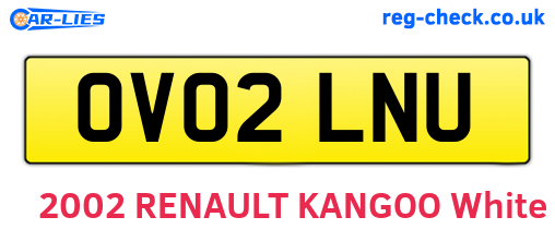 OV02LNU are the vehicle registration plates.