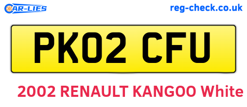 PK02CFU are the vehicle registration plates.