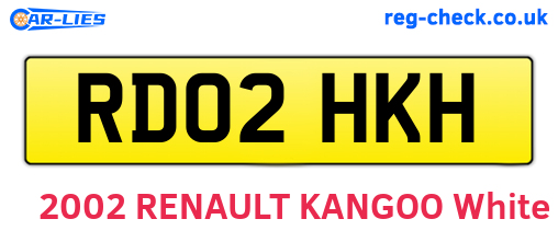 RD02HKH are the vehicle registration plates.