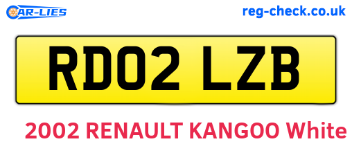 RD02LZB are the vehicle registration plates.