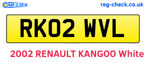 RK02WVL are the vehicle registration plates.