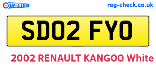 SD02FYO are the vehicle registration plates.