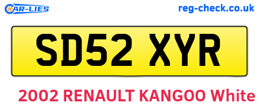 SD52XYR are the vehicle registration plates.