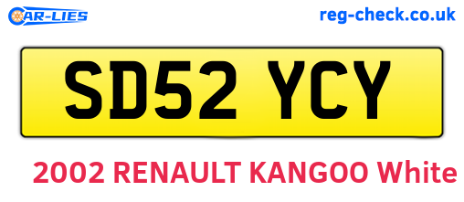 SD52YCY are the vehicle registration plates.