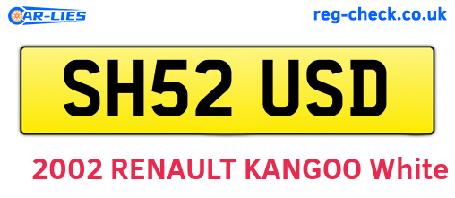 SH52USD are the vehicle registration plates.