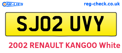 SJ02UVY are the vehicle registration plates.