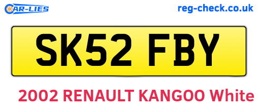 SK52FBY are the vehicle registration plates.