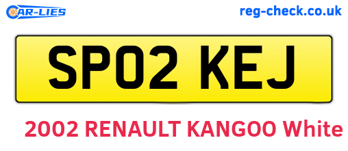 SP02KEJ are the vehicle registration plates.