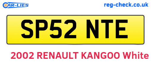SP52NTE are the vehicle registration plates.