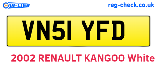 VN51YFD are the vehicle registration plates.