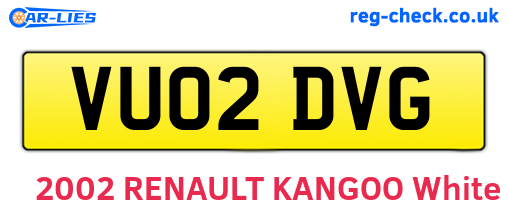 VU02DVG are the vehicle registration plates.