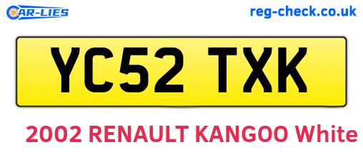 YC52TXK are the vehicle registration plates.