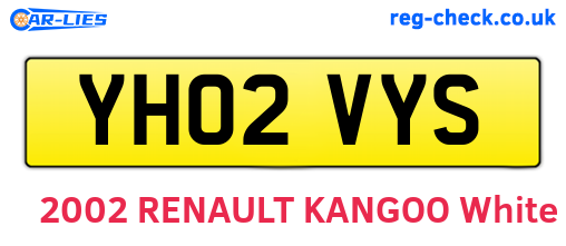 YH02VYS are the vehicle registration plates.