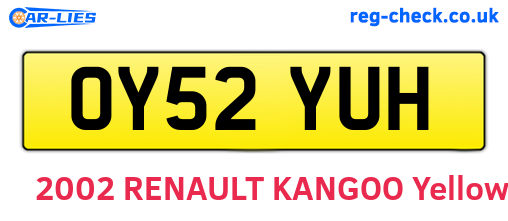 OY52YUH are the vehicle registration plates.