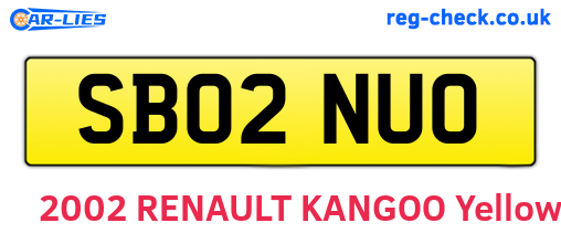 SB02NUO are the vehicle registration plates.