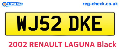 WJ52DKE are the vehicle registration plates.