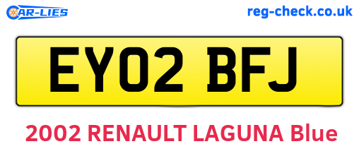 EY02BFJ are the vehicle registration plates.
