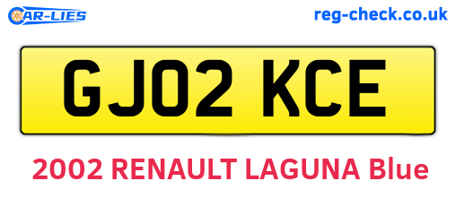 GJ02KCE are the vehicle registration plates.