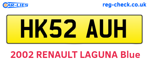 HK52AUH are the vehicle registration plates.